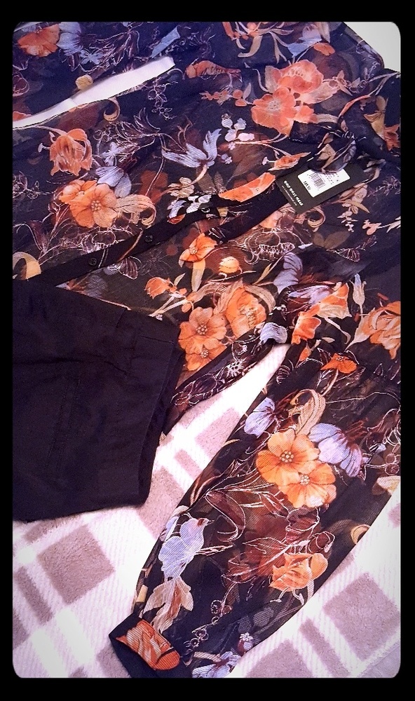 Sheer Floral Women's Blouse